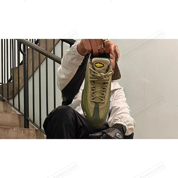 Corteiz X Nike Air Max 95 Sko Olive – nike adidas sko,air jordan børn ...